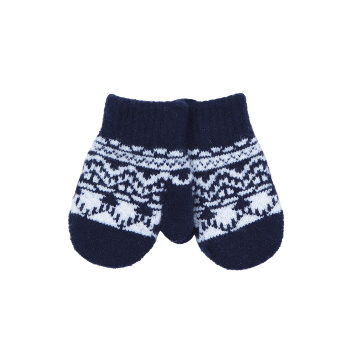 Детски ръкавици с шарка в тъмносиньо