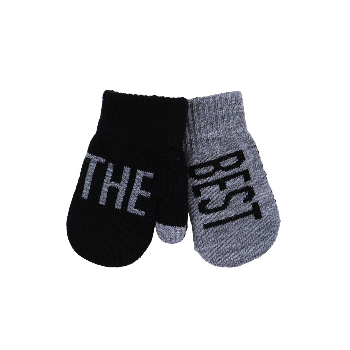 Детски ръкавици "The best" черно и сиво