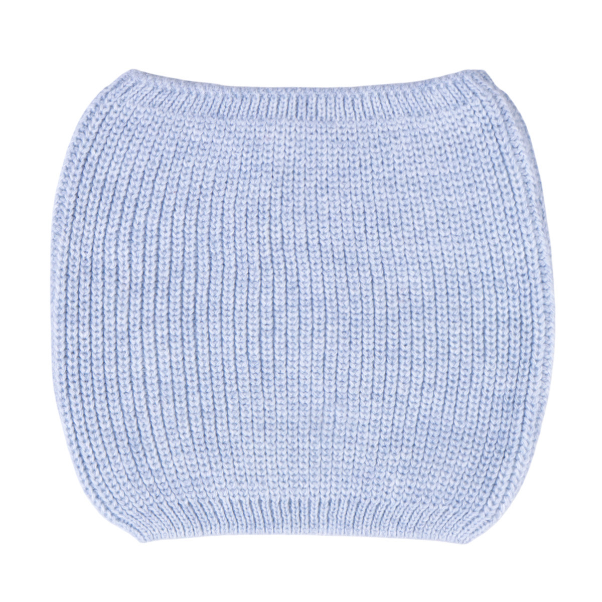 Детски шал-комин от плетиво в светлосиньо