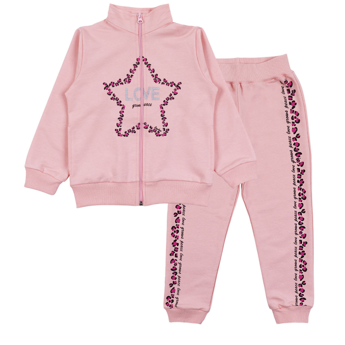 Детски спортен комплект "Love" в розово