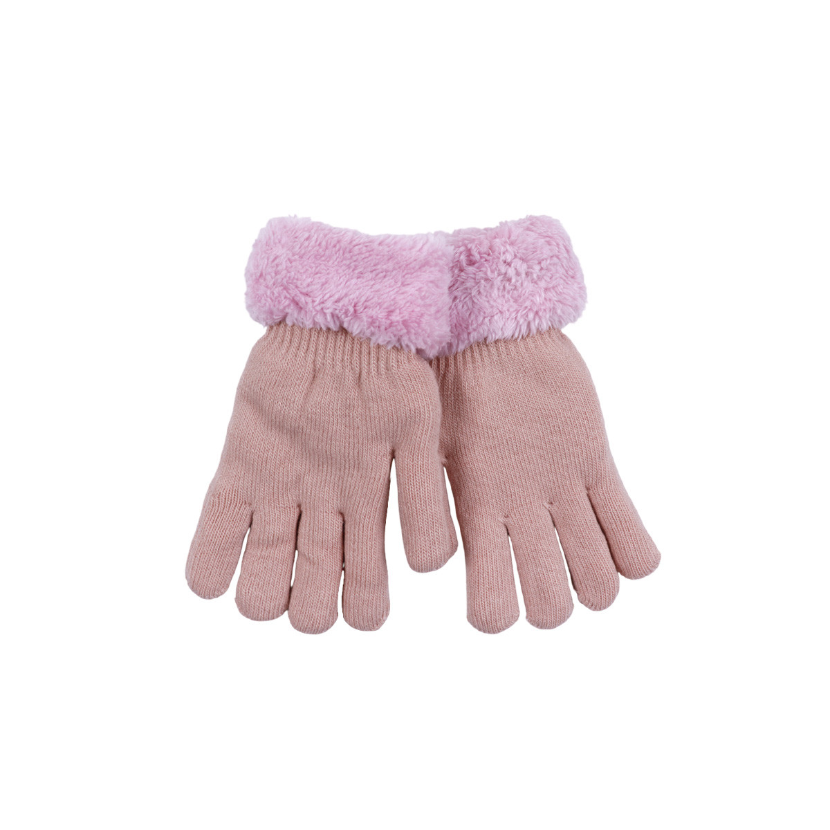 Детски термо ръкавици с розов пух
