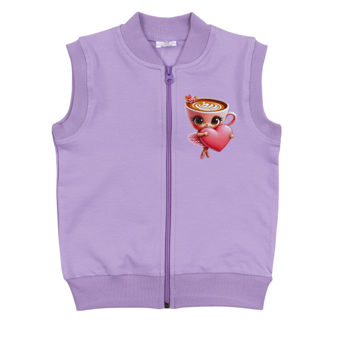 Детски ватиран елек "Sweet drink" в лилаво