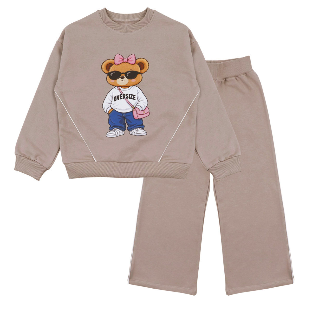 Леко ватиран комплект "Oversize" в бежово