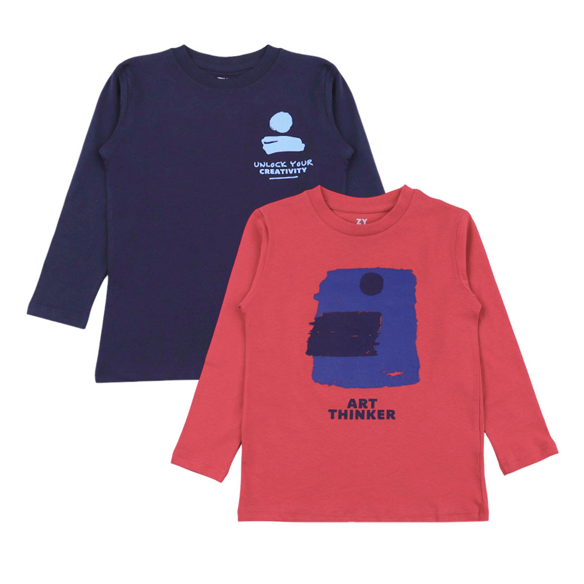 Двойка памучни блузи за момчета "Art thinker"