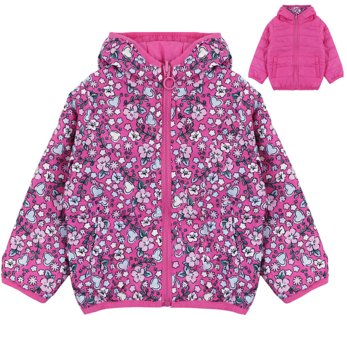 Двулицево преходно яке "Bloom" в наситено розово