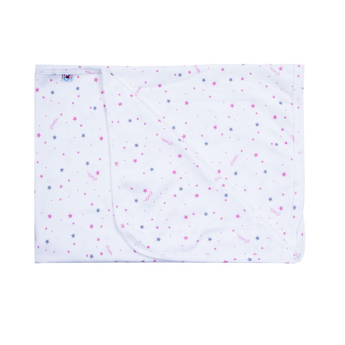 Двупластова памучна пелена "Pink stars" 80/90 см