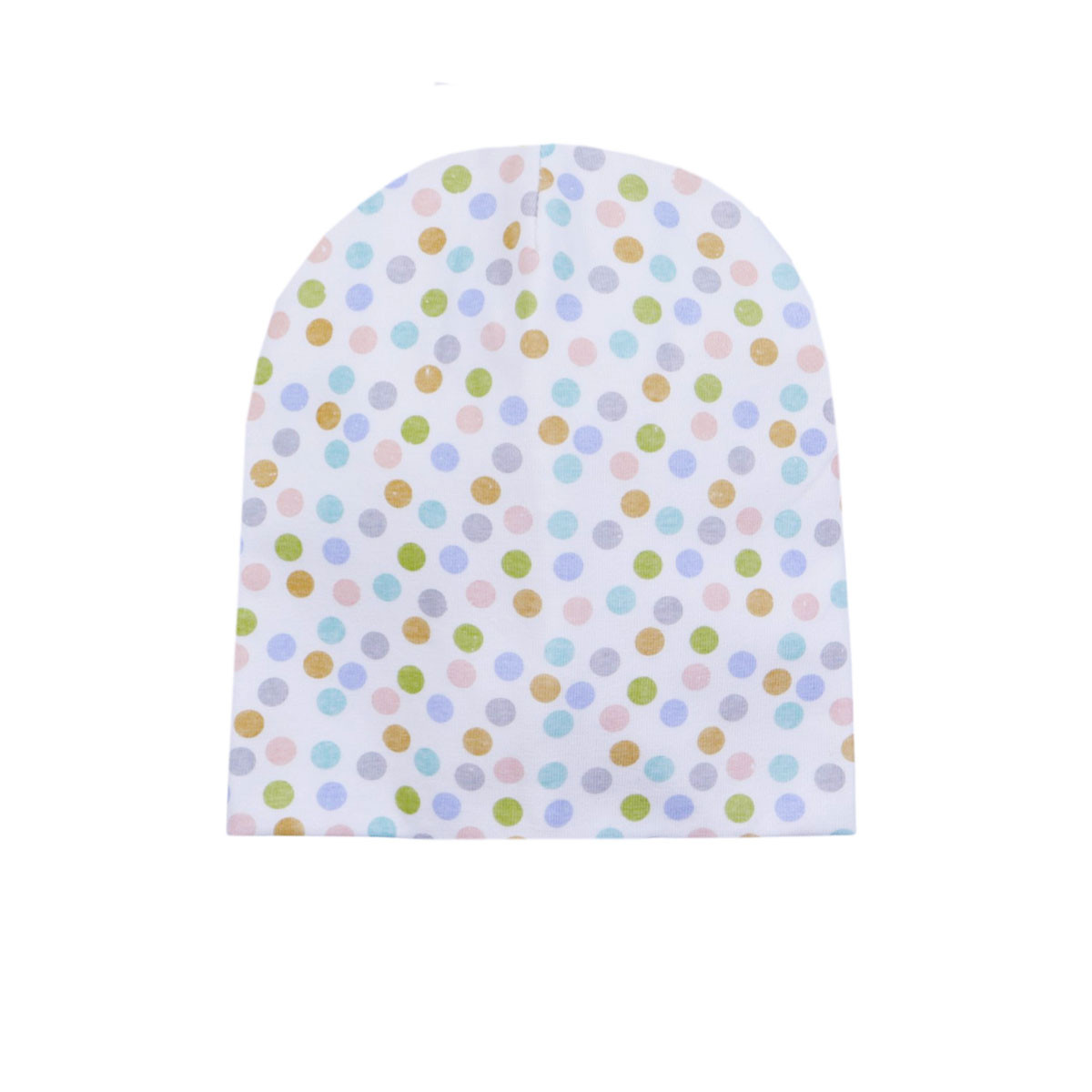Двупластова трикотажна шапка "Colored dots" в екрю