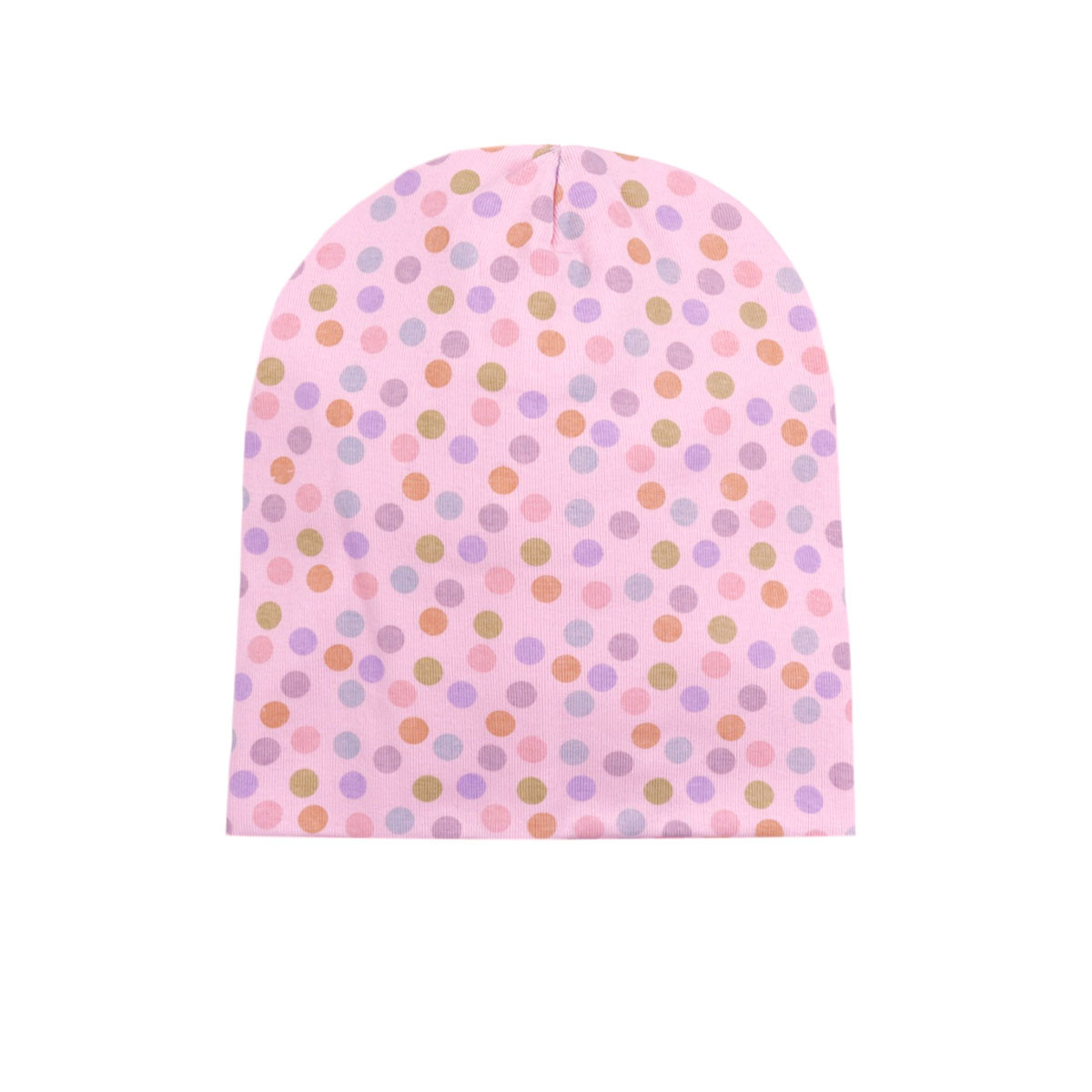 Двупластова трикотажна шапка "Colored dots" в розово