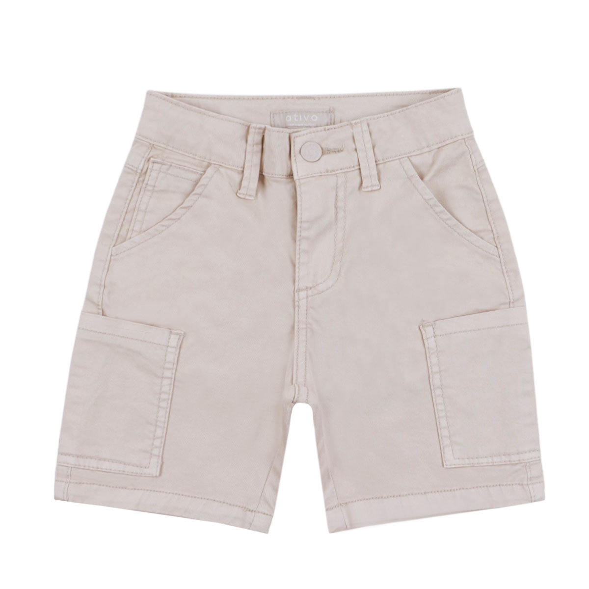 Къси панталони със странични джобове в светлобежово