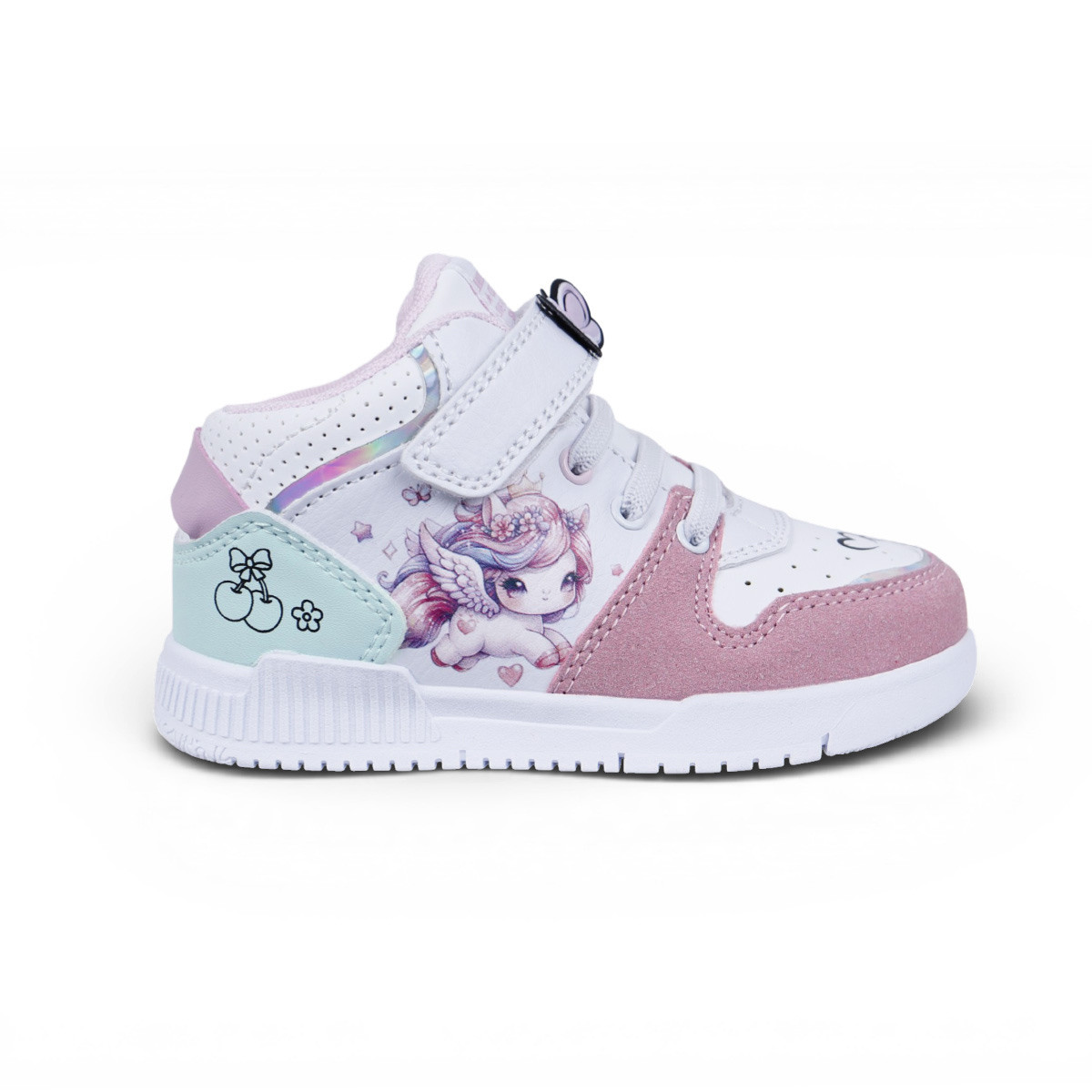 Олекотени детски кецове в бяло и пепел от рози