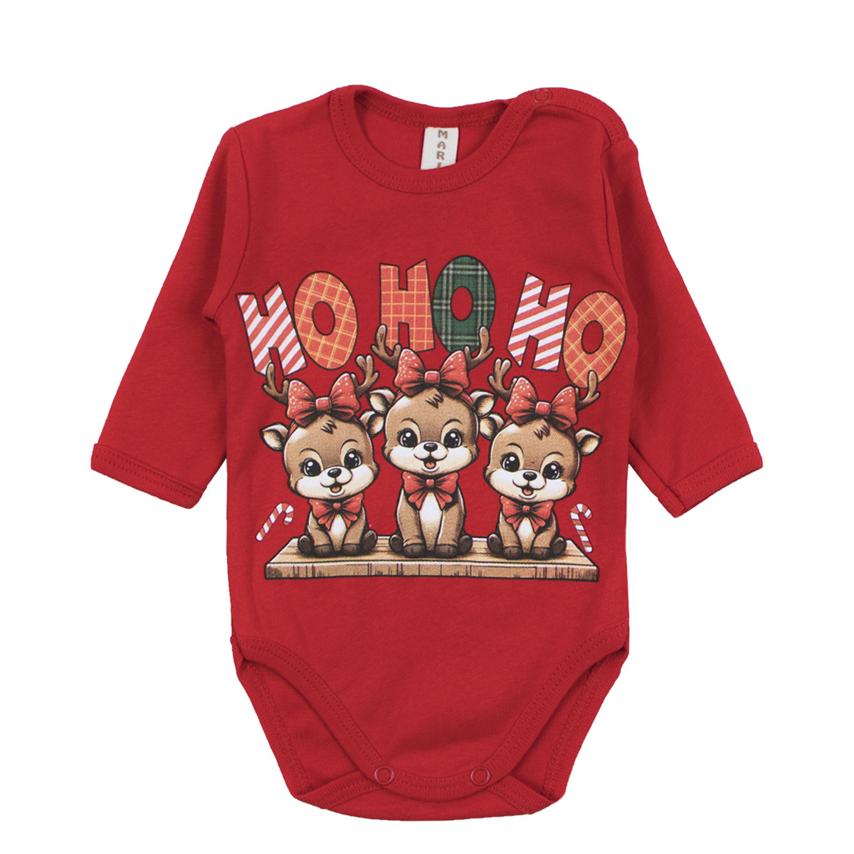 Коледно памучно боди "Ho ho ho"