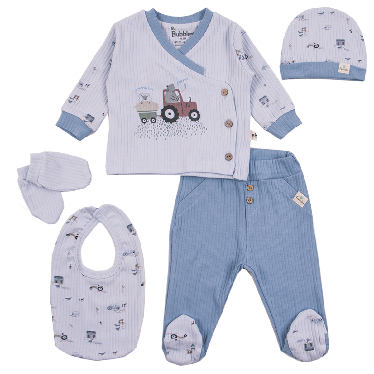 Бебешки комплект от 5 части в синьо