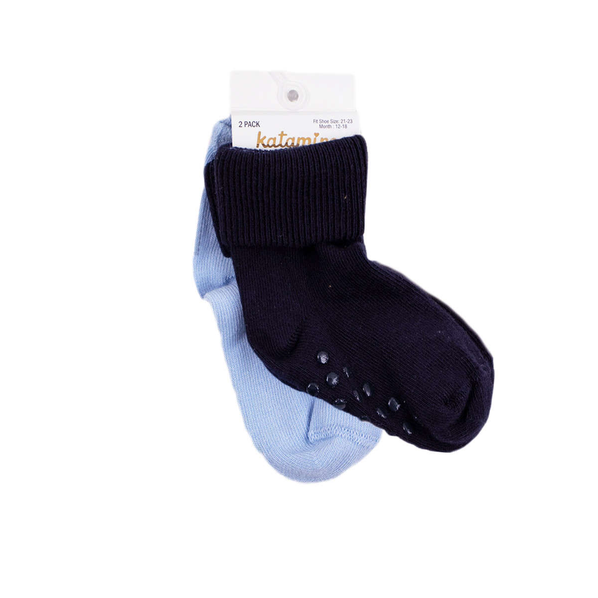 Комплект от 2 чифта къси чорапки в син десен