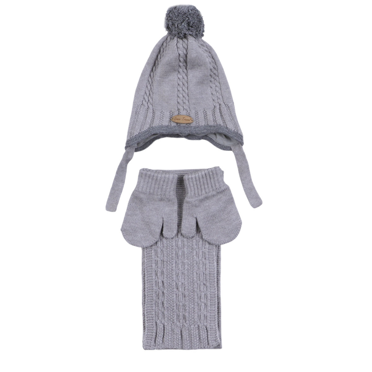 Комплект шал, шапка и ръкавички ''Space travel'' в сиво