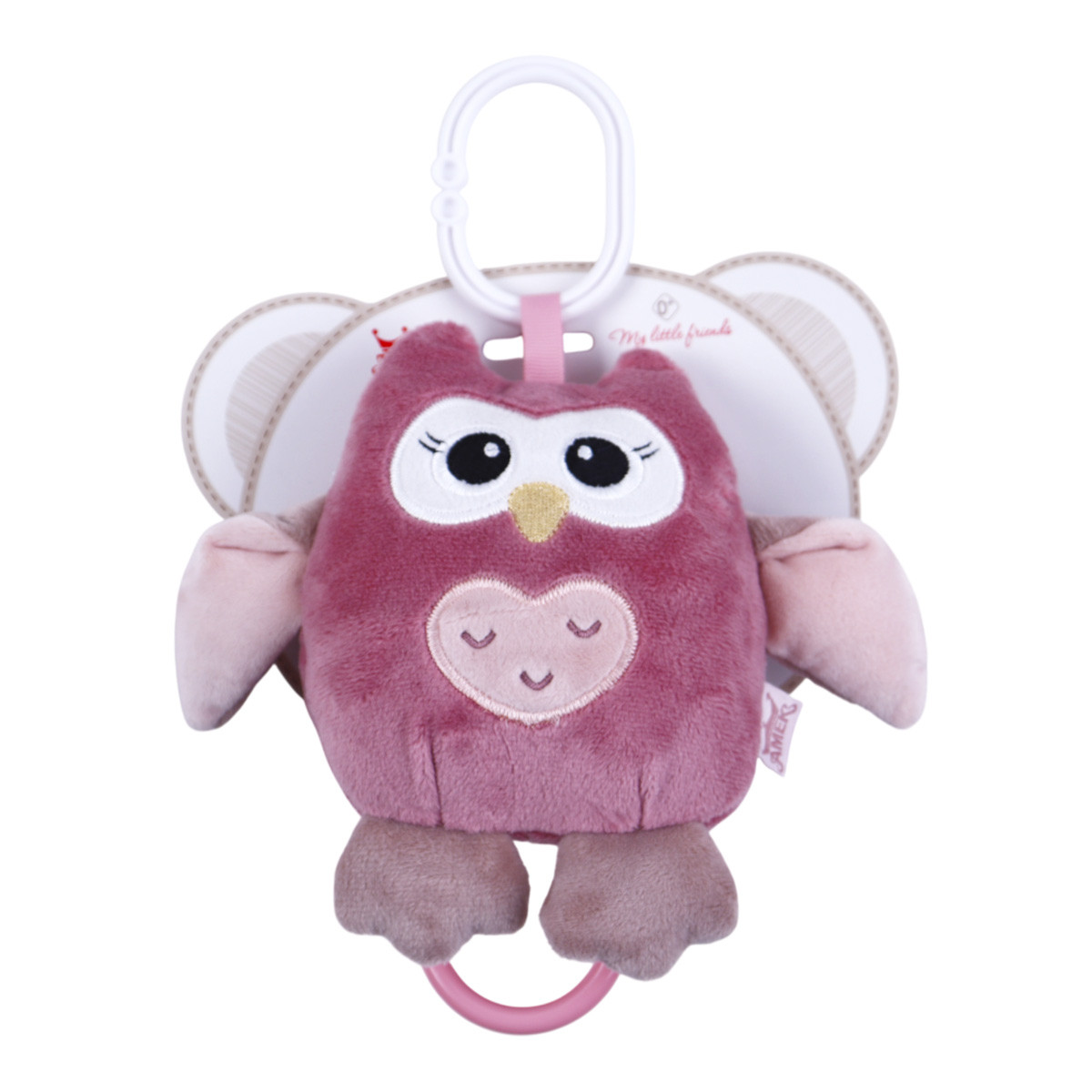 Латерна "Бухалче" в пастелно розово 16 см