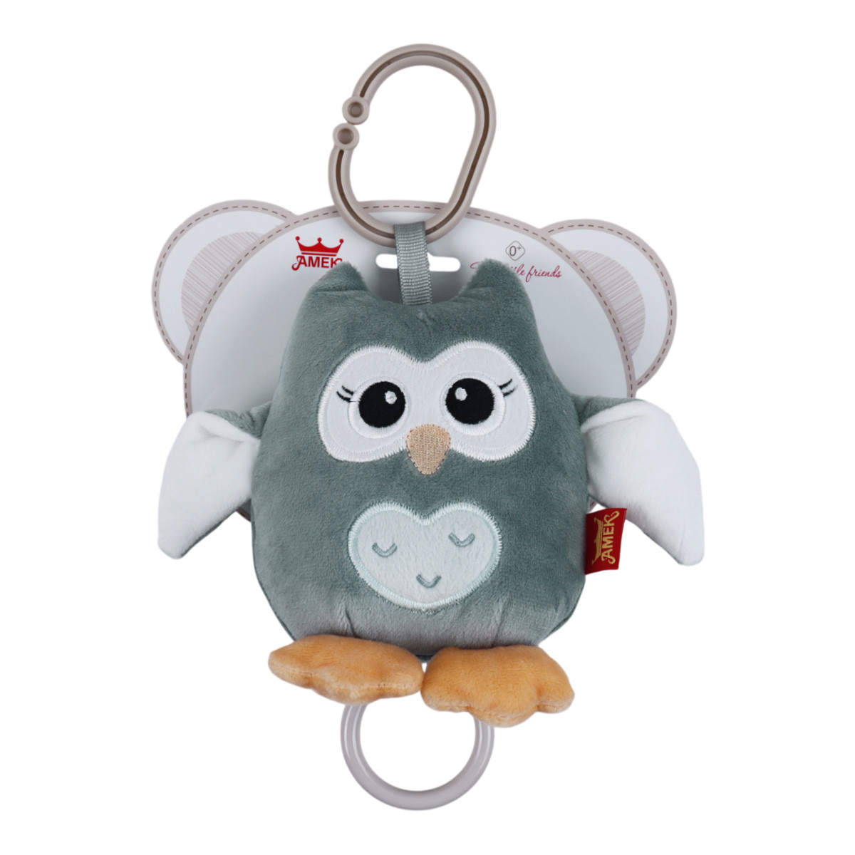 Латерна "Бухалче" в пастелно зелено 16 см 