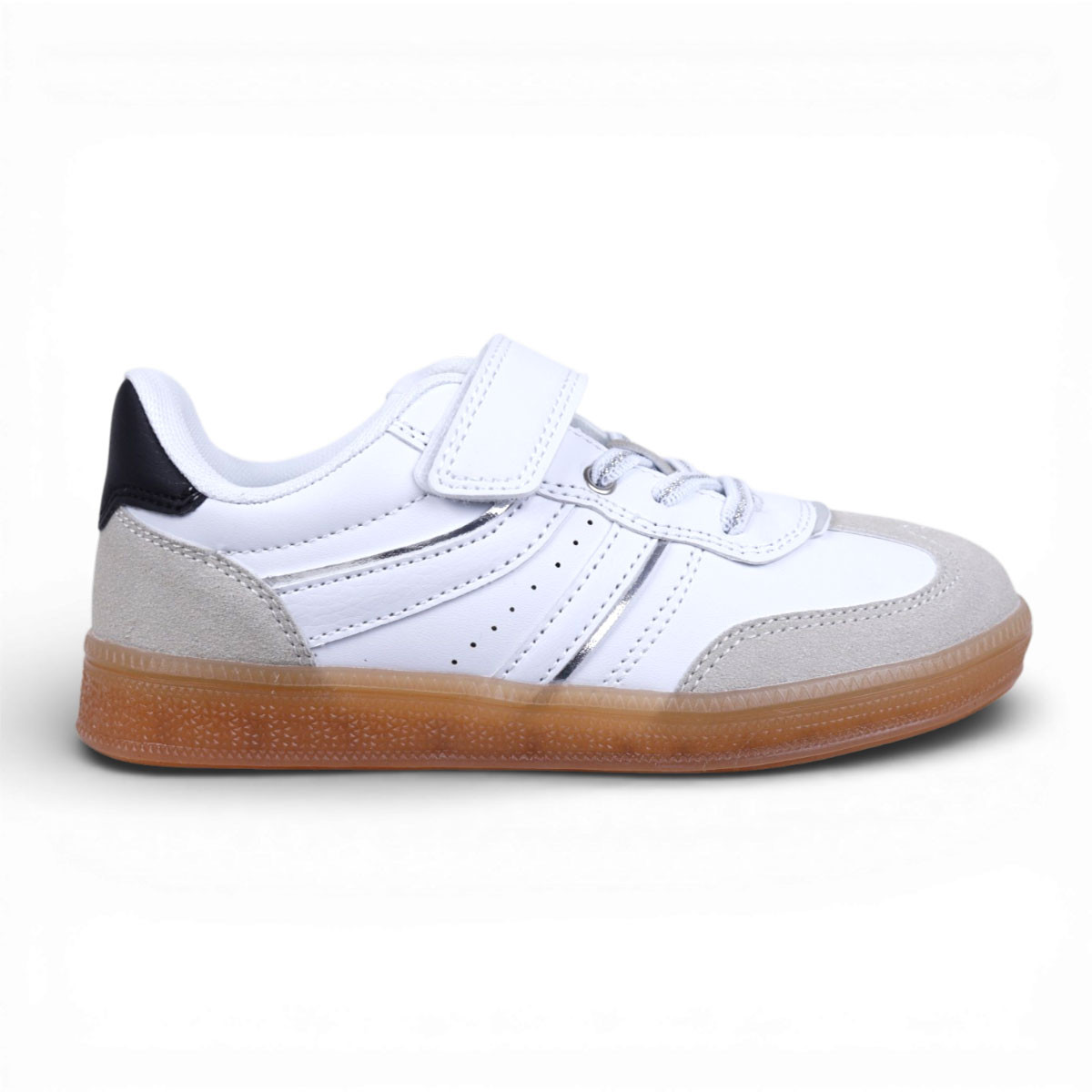 Олекотени маратонки "Fashion" в бяло и сиво