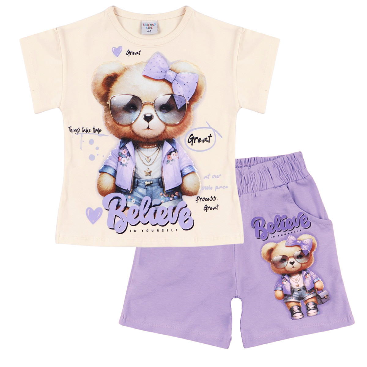 Летен комплект ''Belive'' в лилаво