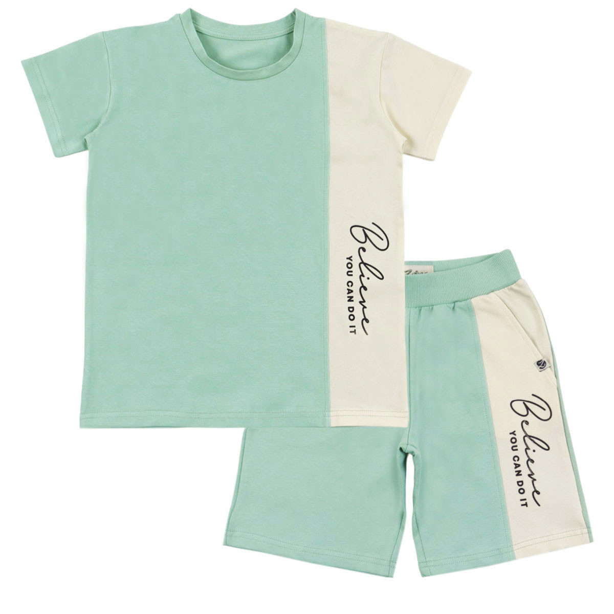 Летен комплект "Believe" в млечна мента