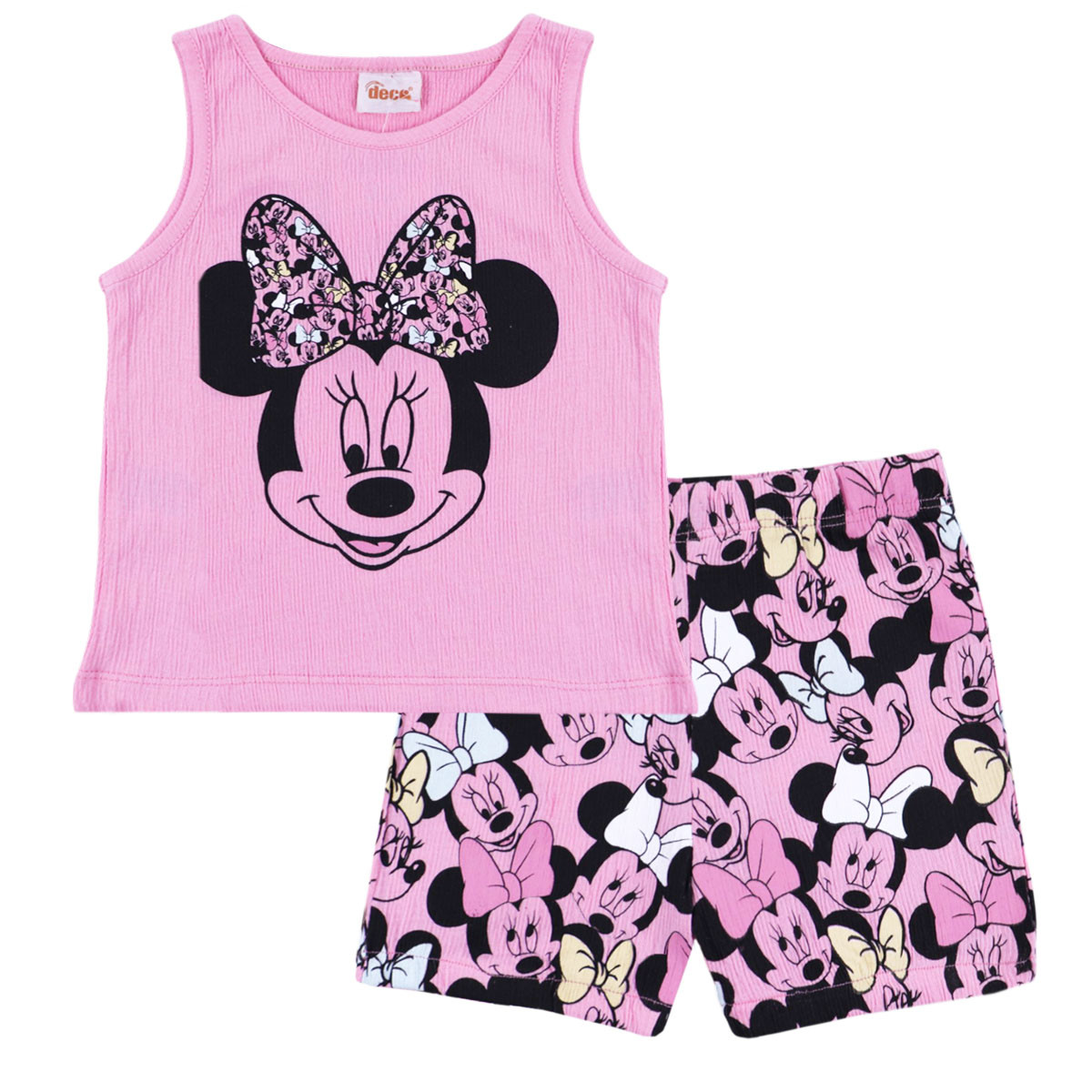 Летен комплект с анимационен герой в розово