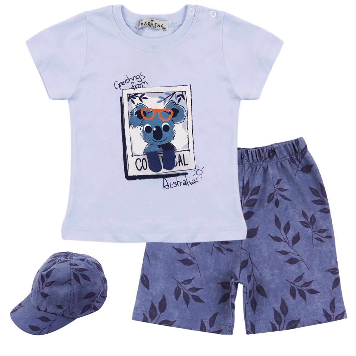 Летен комплект от 3 части ''Australia'' в синьо