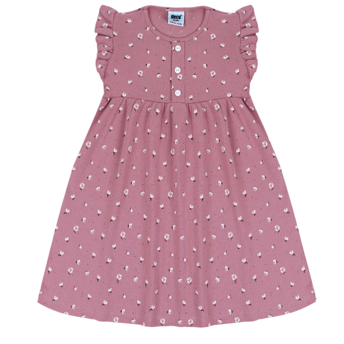 Лятна рипсена рокля в пепел от рози