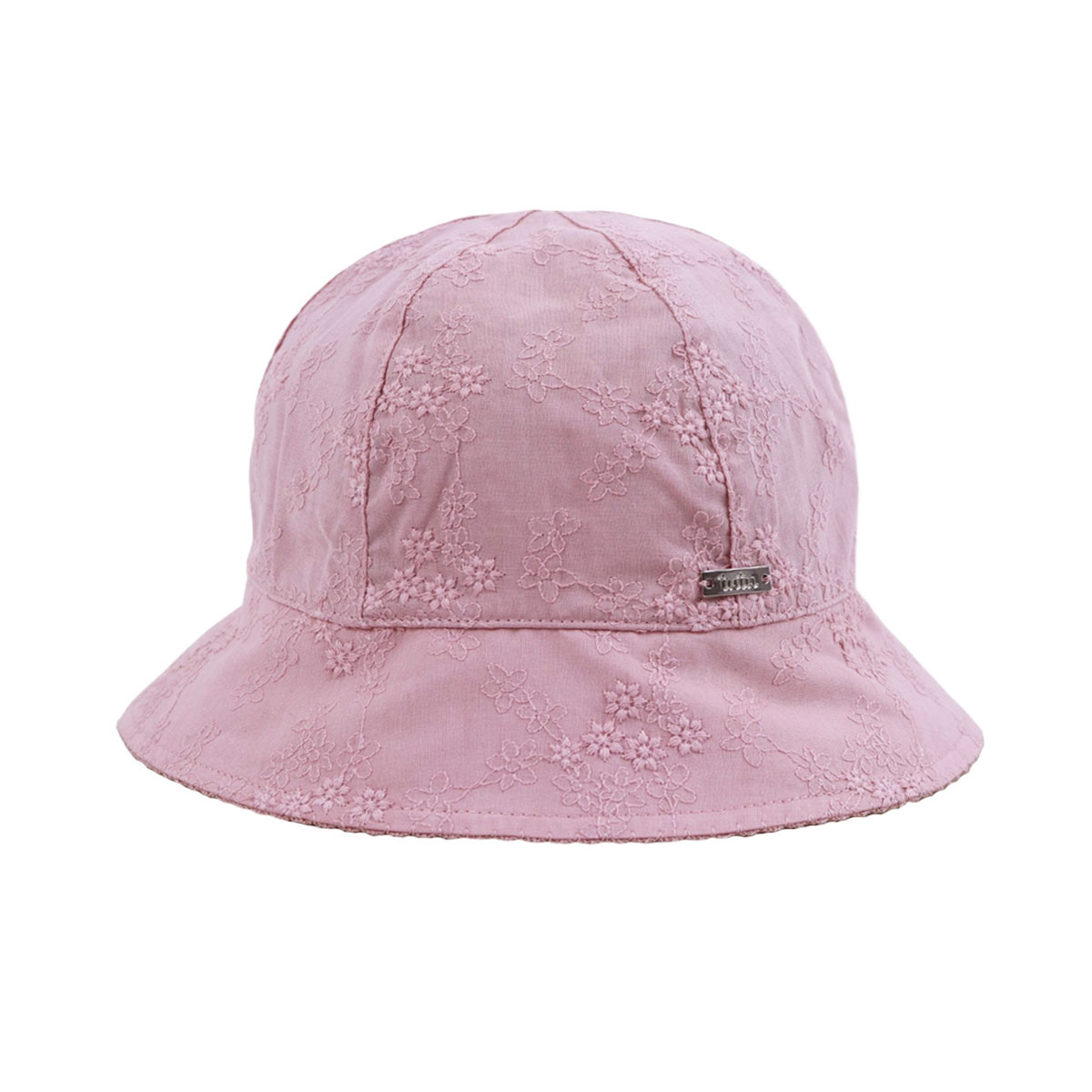 Лятна шапка с бродерия в опушено розово UV 30+