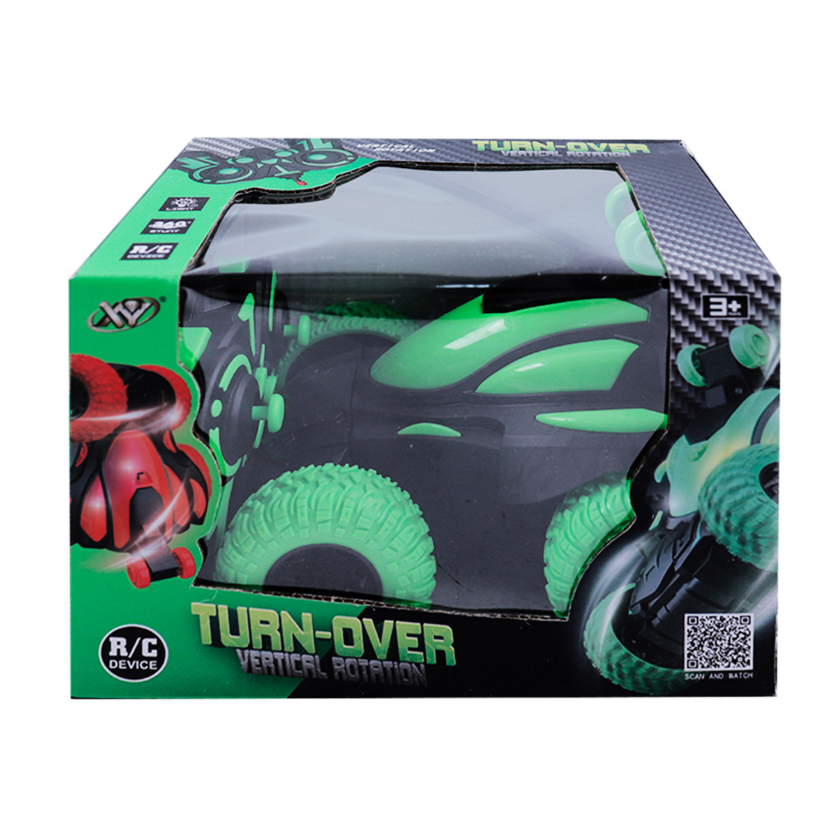 Луда кола с дистанционно управление в зелено 16 х 12 см.