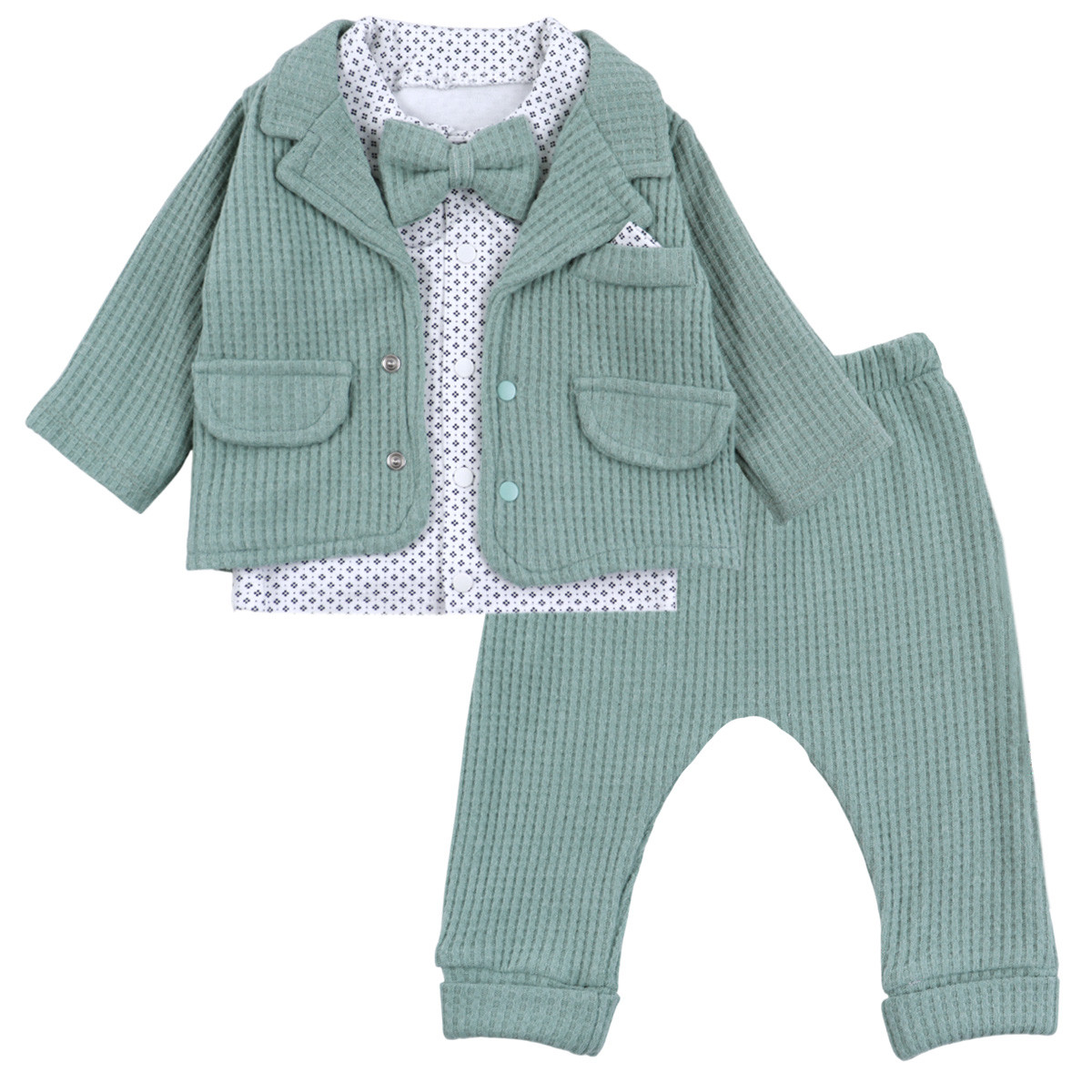 Официален бебешки комплект от 4 части "Little classic" в зелено