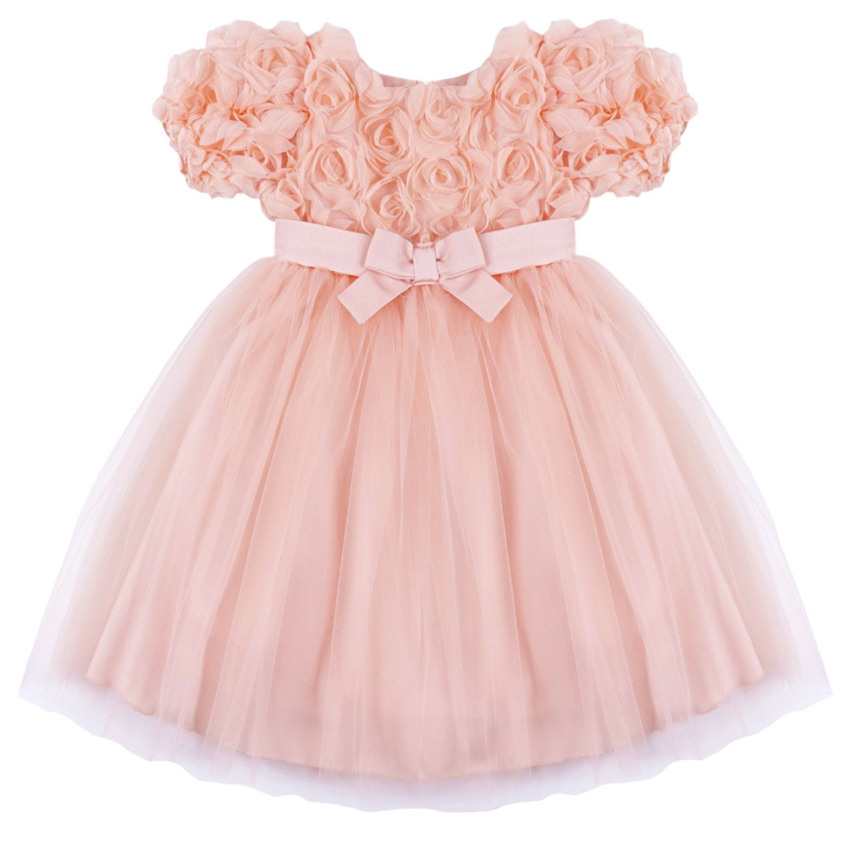 Официална детска рокля "Rose" в праскова