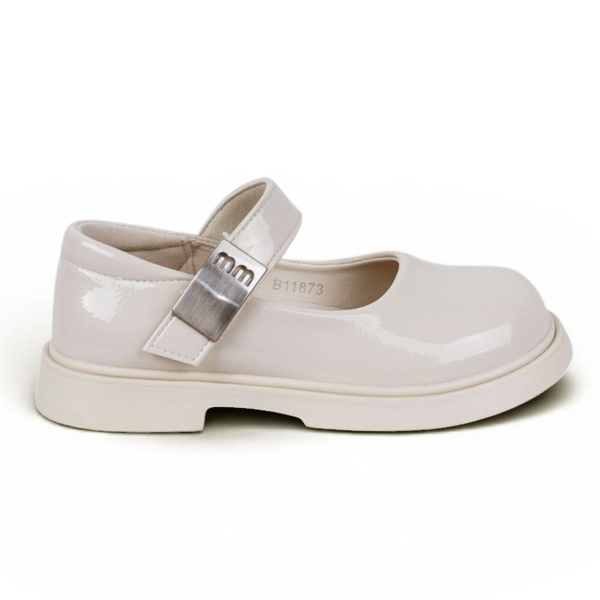 Официални бежови лачени обувки