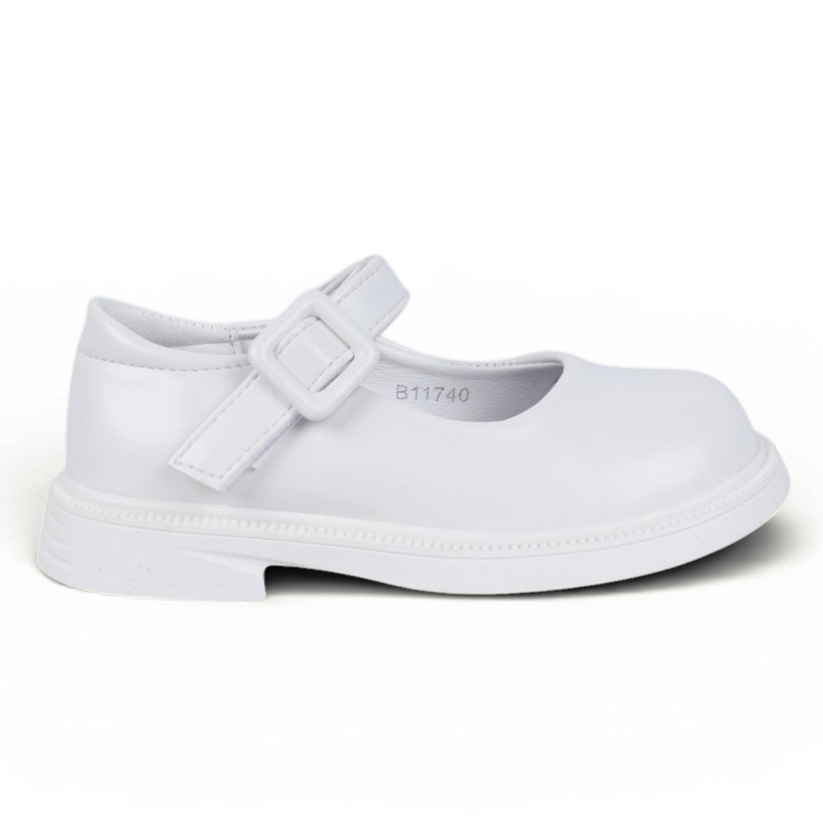 Официални бели обувки от екокожа