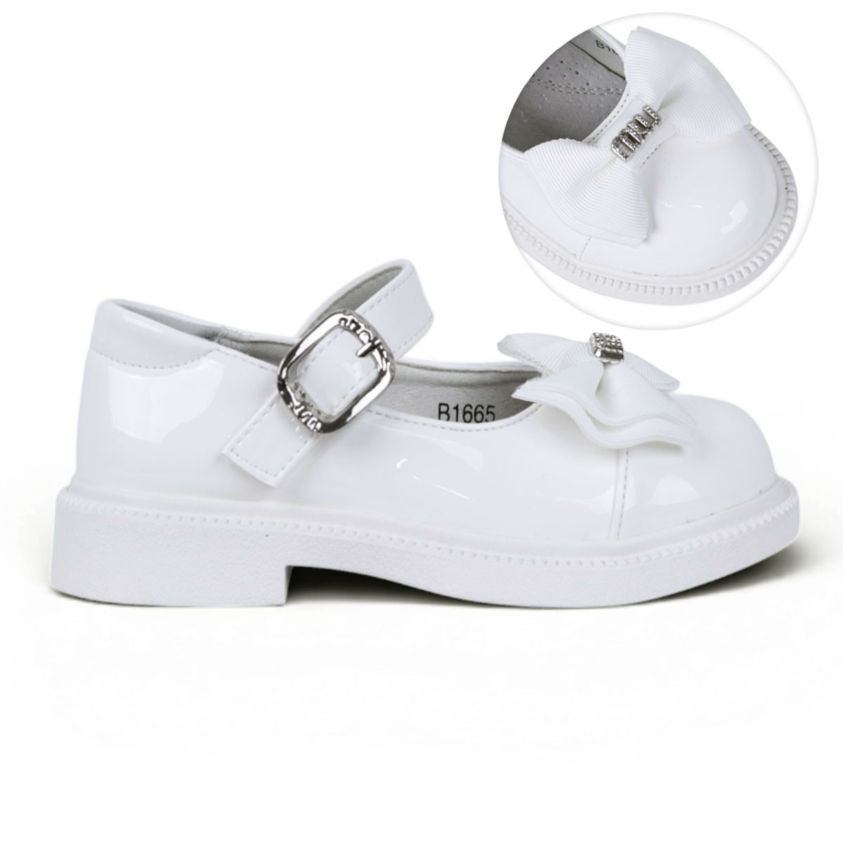 Официални лачени обувки "Style" в бяло