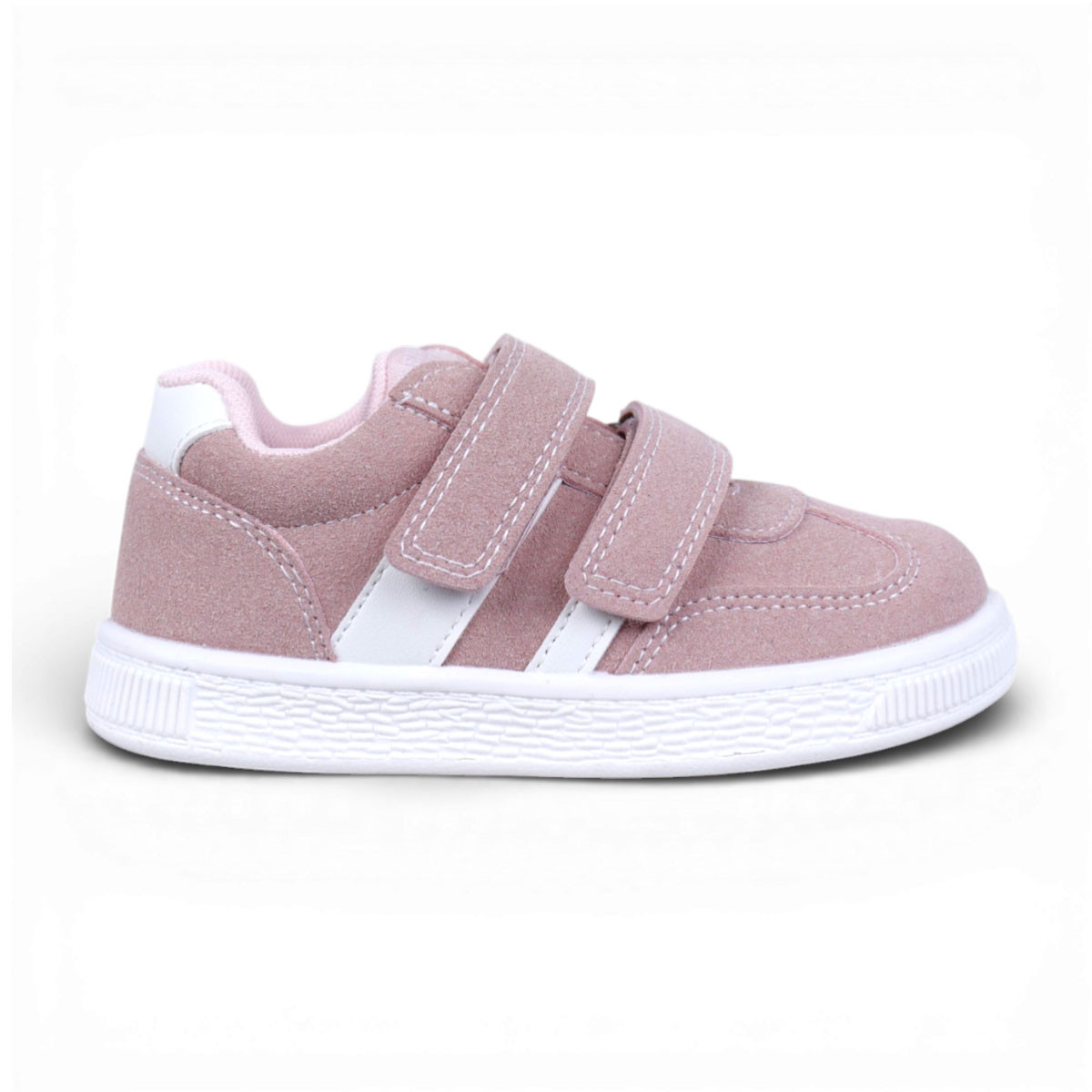 Олекотени маратонки от велур в розово