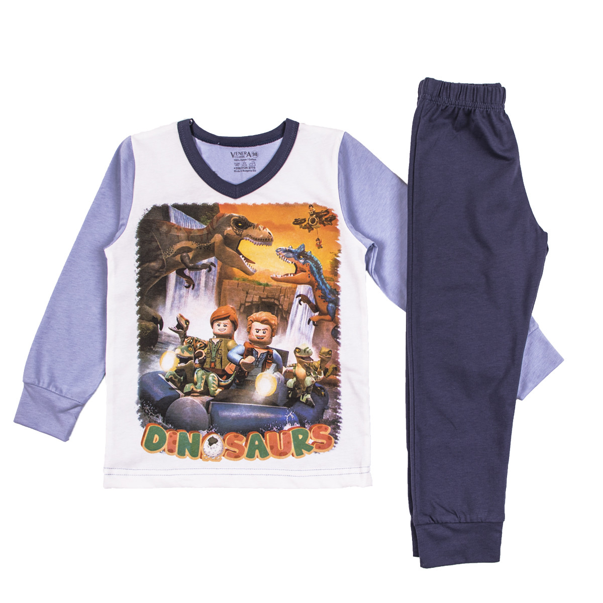 Памучна пижама за момчета  "Dinosaurs" 