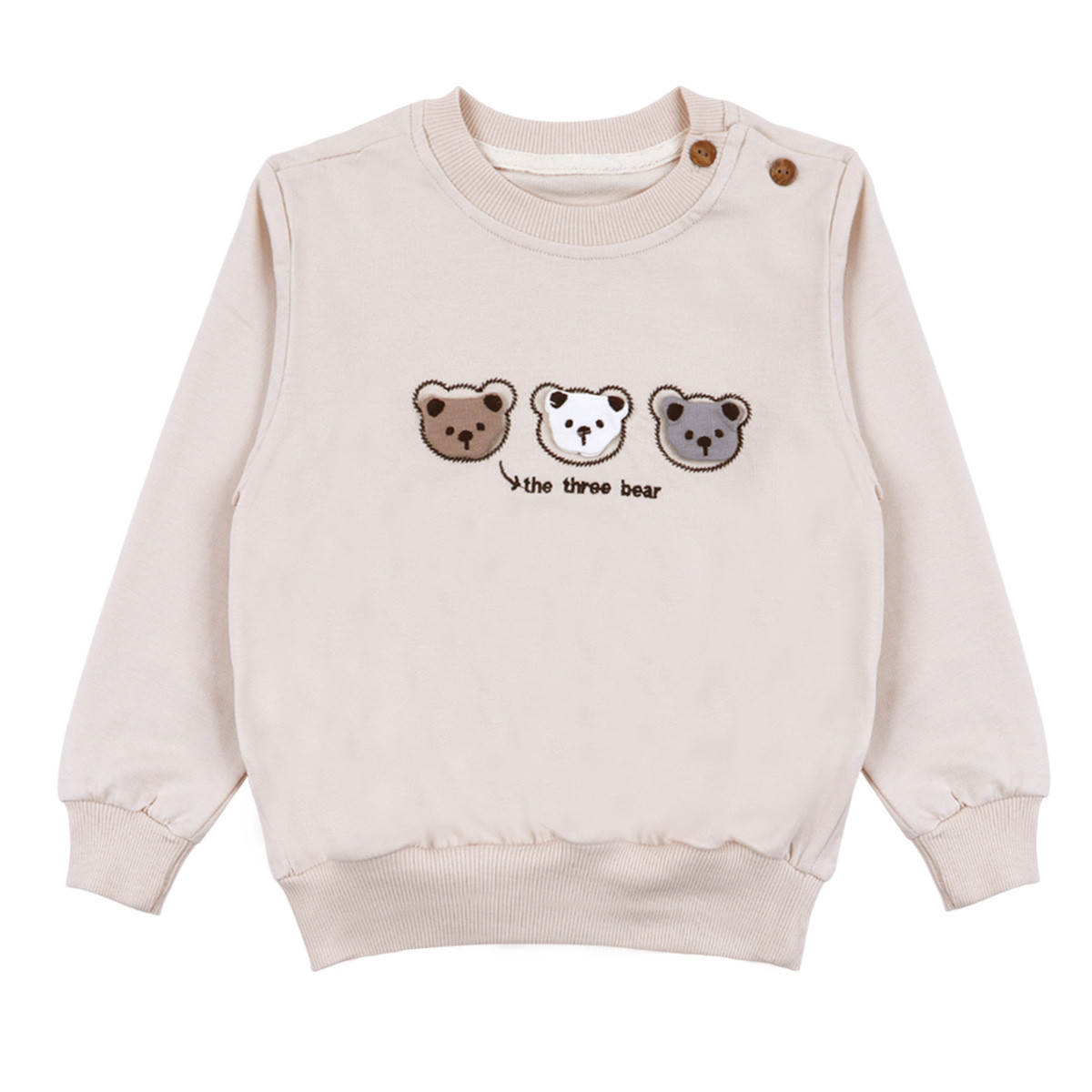 Плътна блуза "The tree bear" в бежово