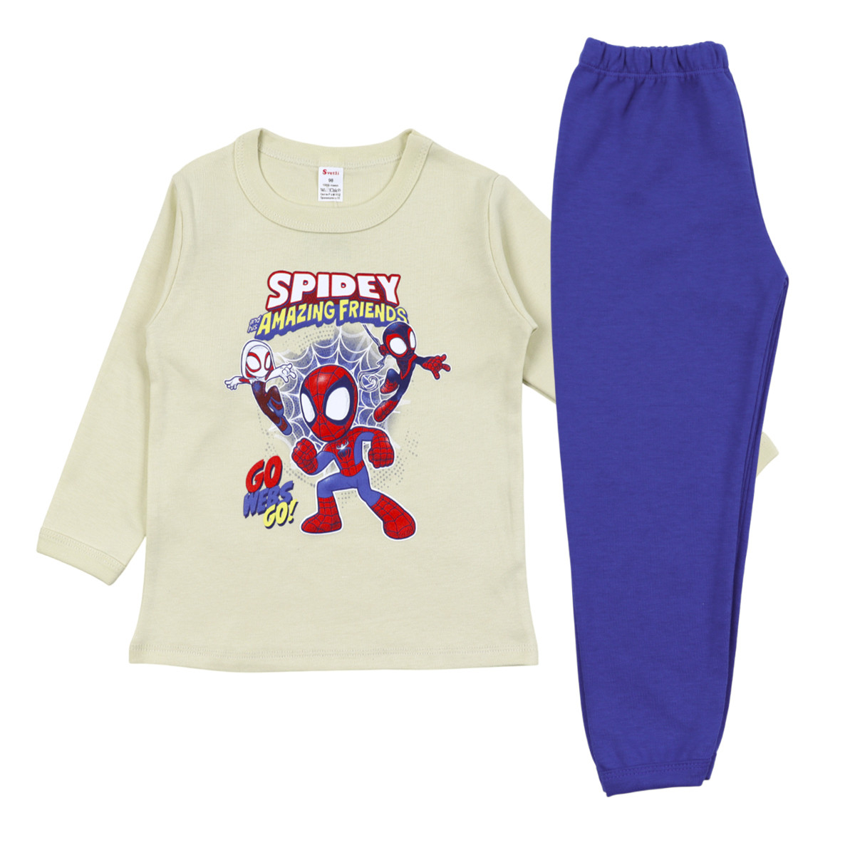 Плътна памучна пижама "Go webs"