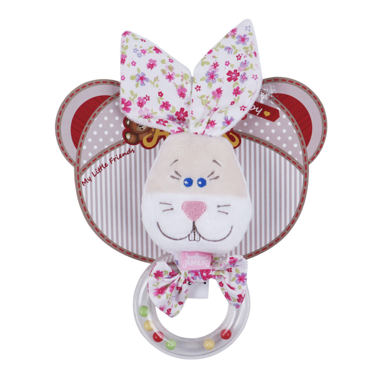 Плюшена дрънкалка "Зайче" 24 см