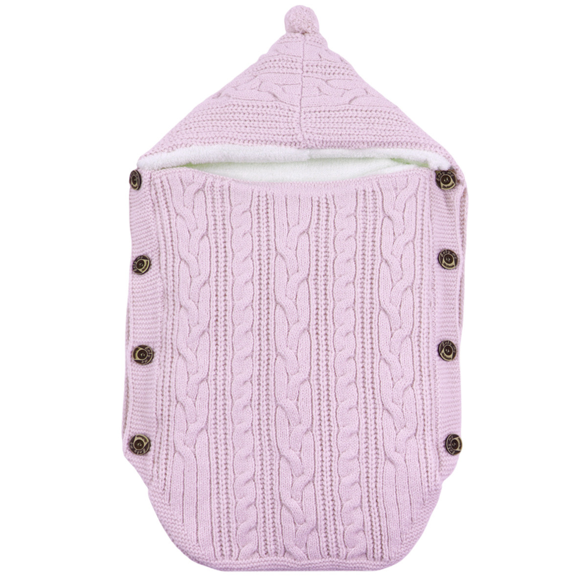 Портбебе от плетиво и пухена подплата в розово