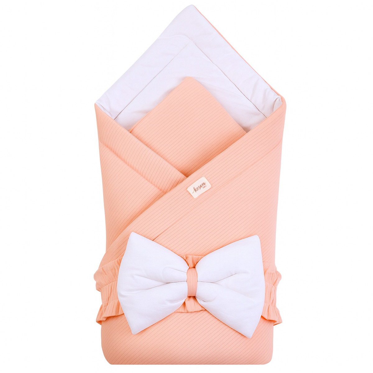 Портбебе за изписване "Happy day" в праскова