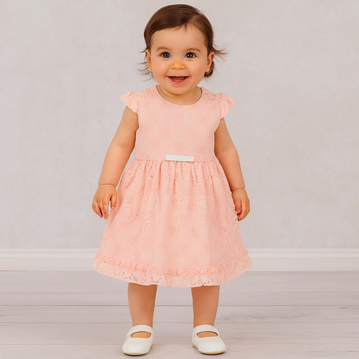 Празнична рокля "Сияна" в цвят праскова