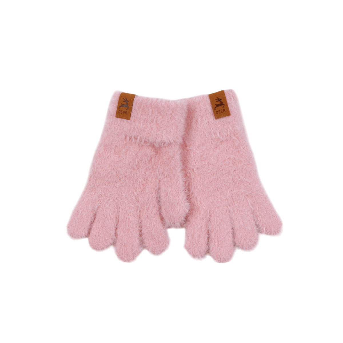 Детски пухени ръкавици в розово