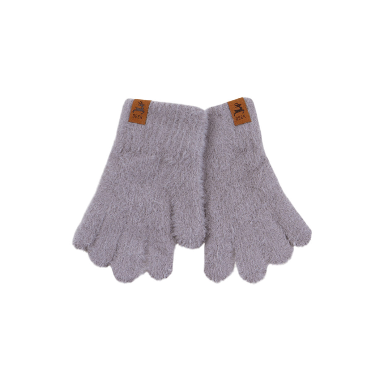 Детски пухени ръкавици в сиво