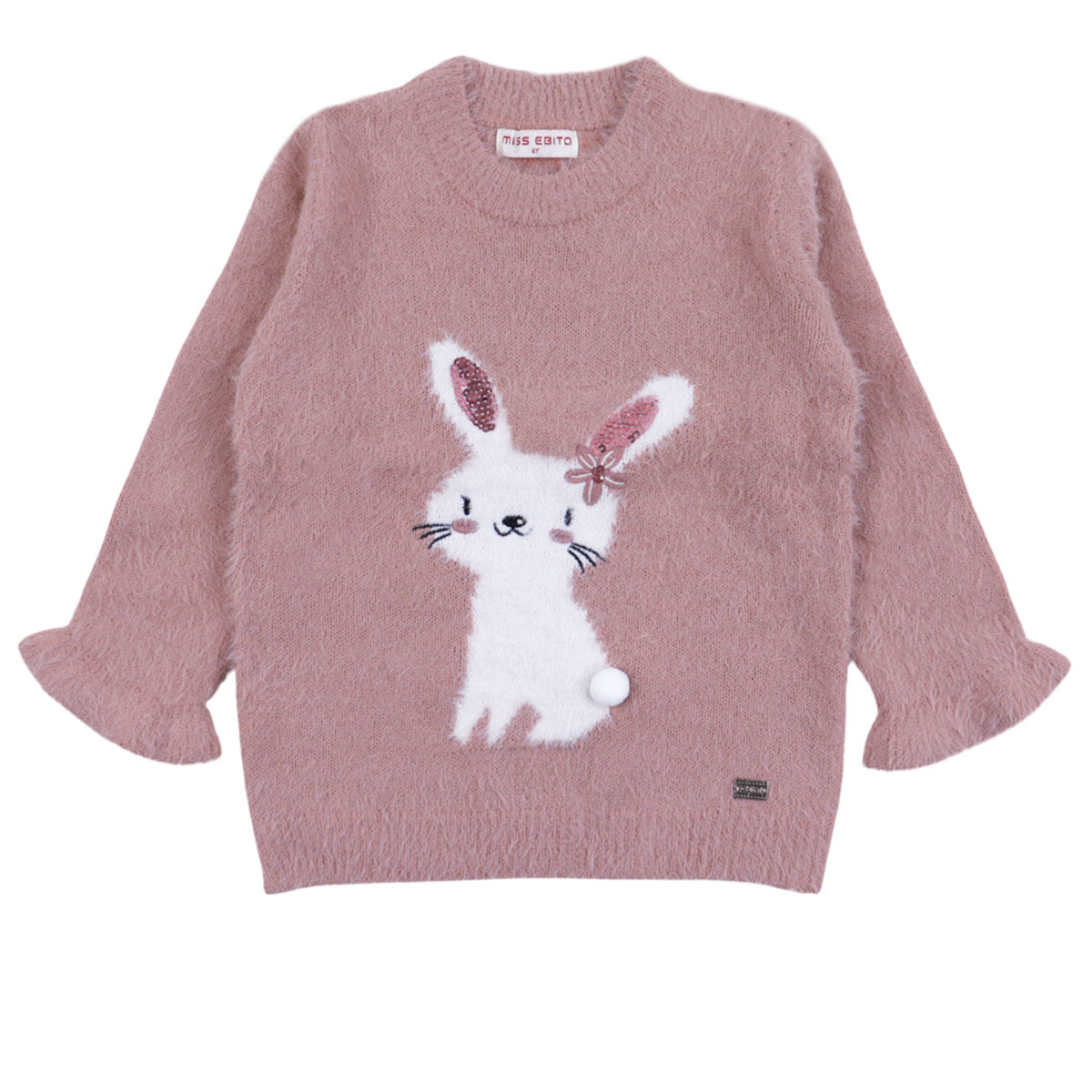 Пуловер от пухено плетиво "Bunny"