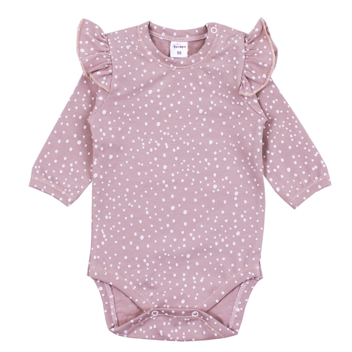 Бебешко памучно боди в опушено розово