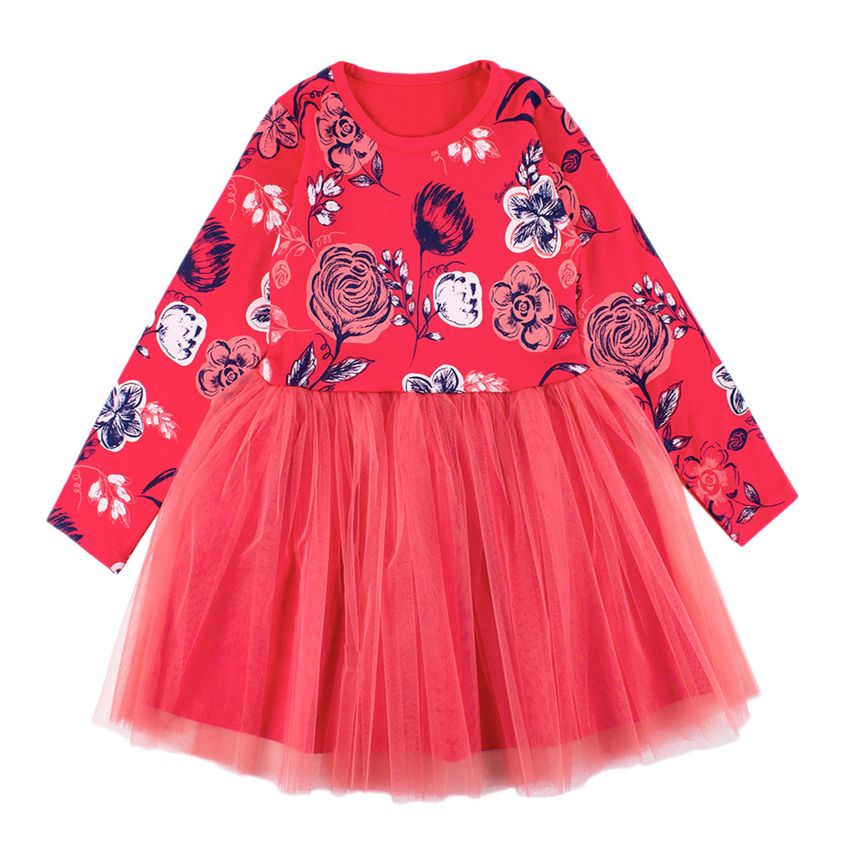Детска рокля в цвят диня "Андрея"
