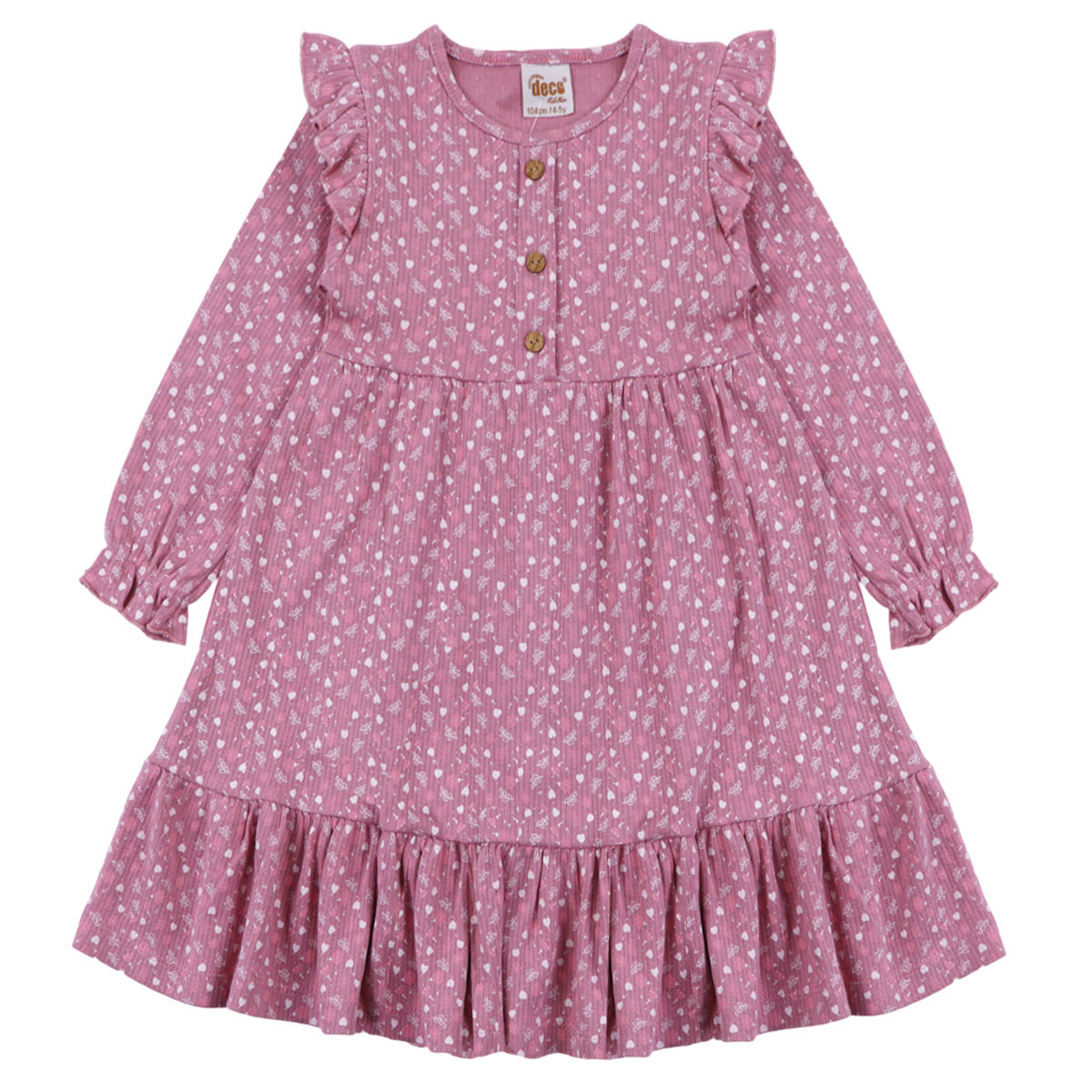 Детска памучна рокля ''Ема'' в пепел от рози