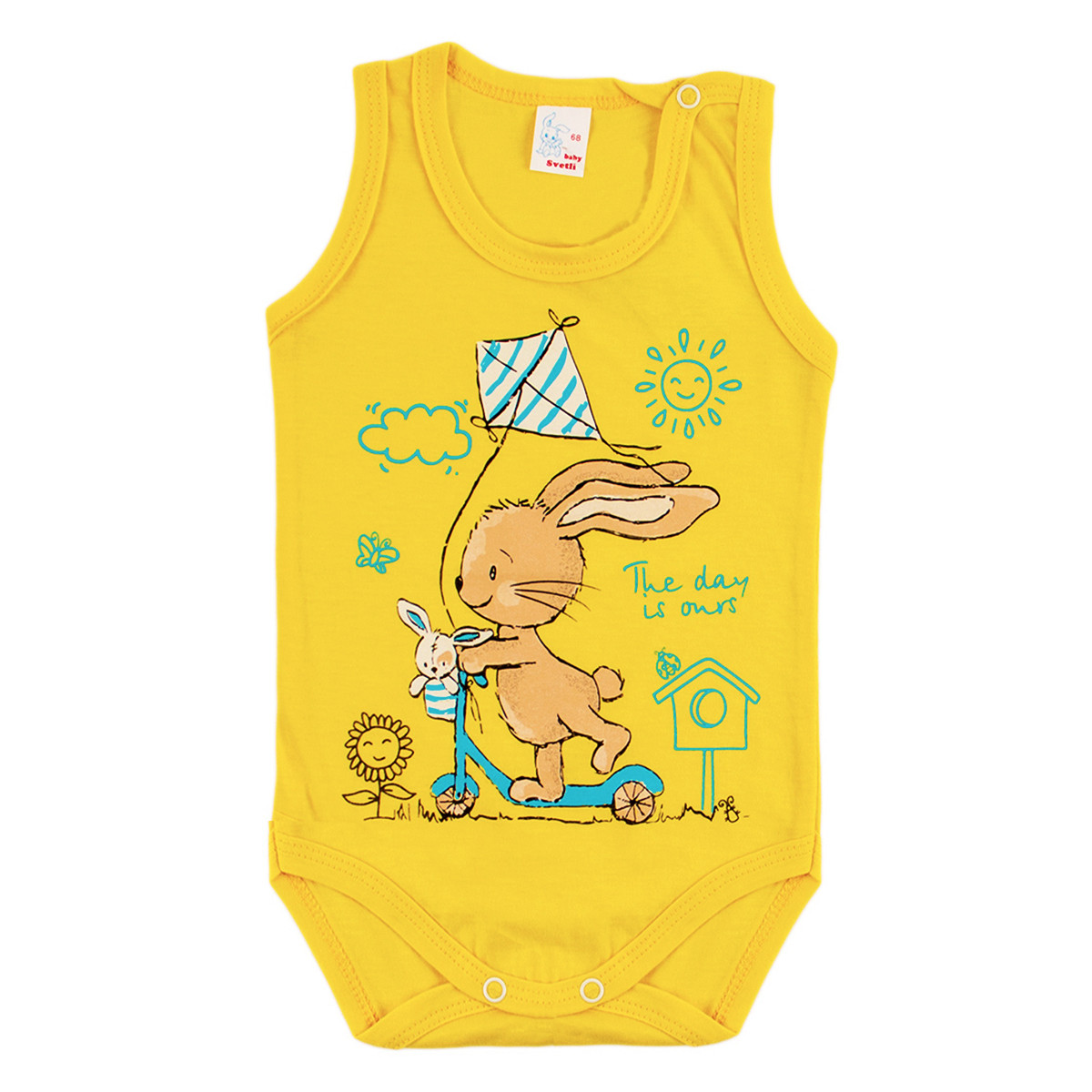 Детско боди-потник в жълт цвят