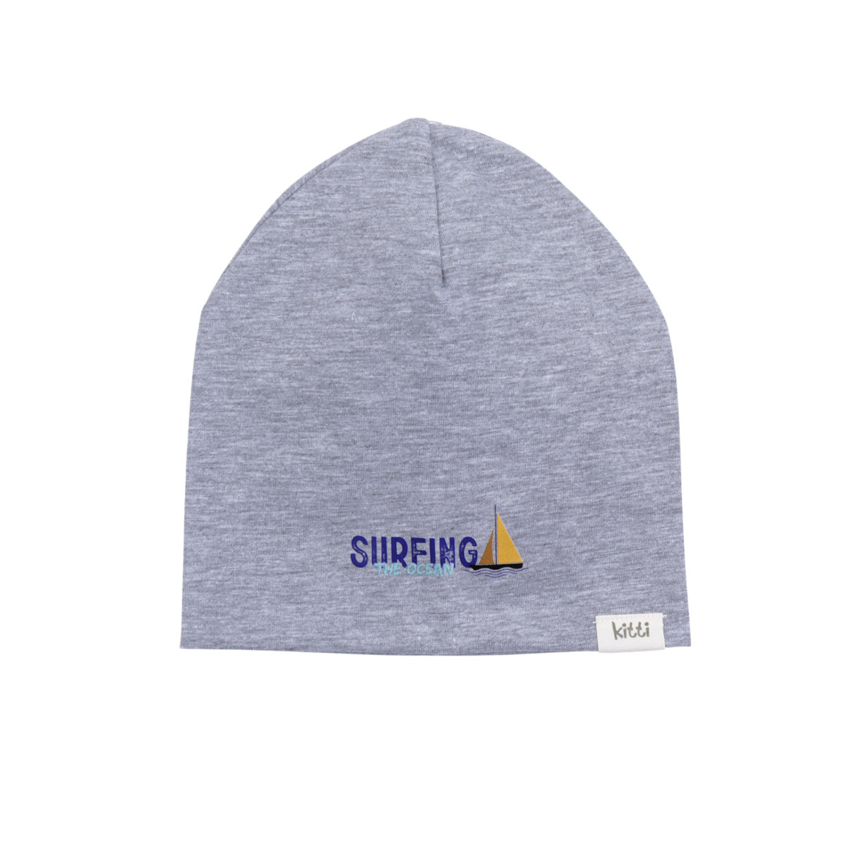 Памучна трикотажна шапка ''Surfing'' в сив меланж