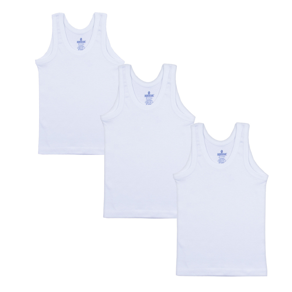 Тройка памучни потници в бяло